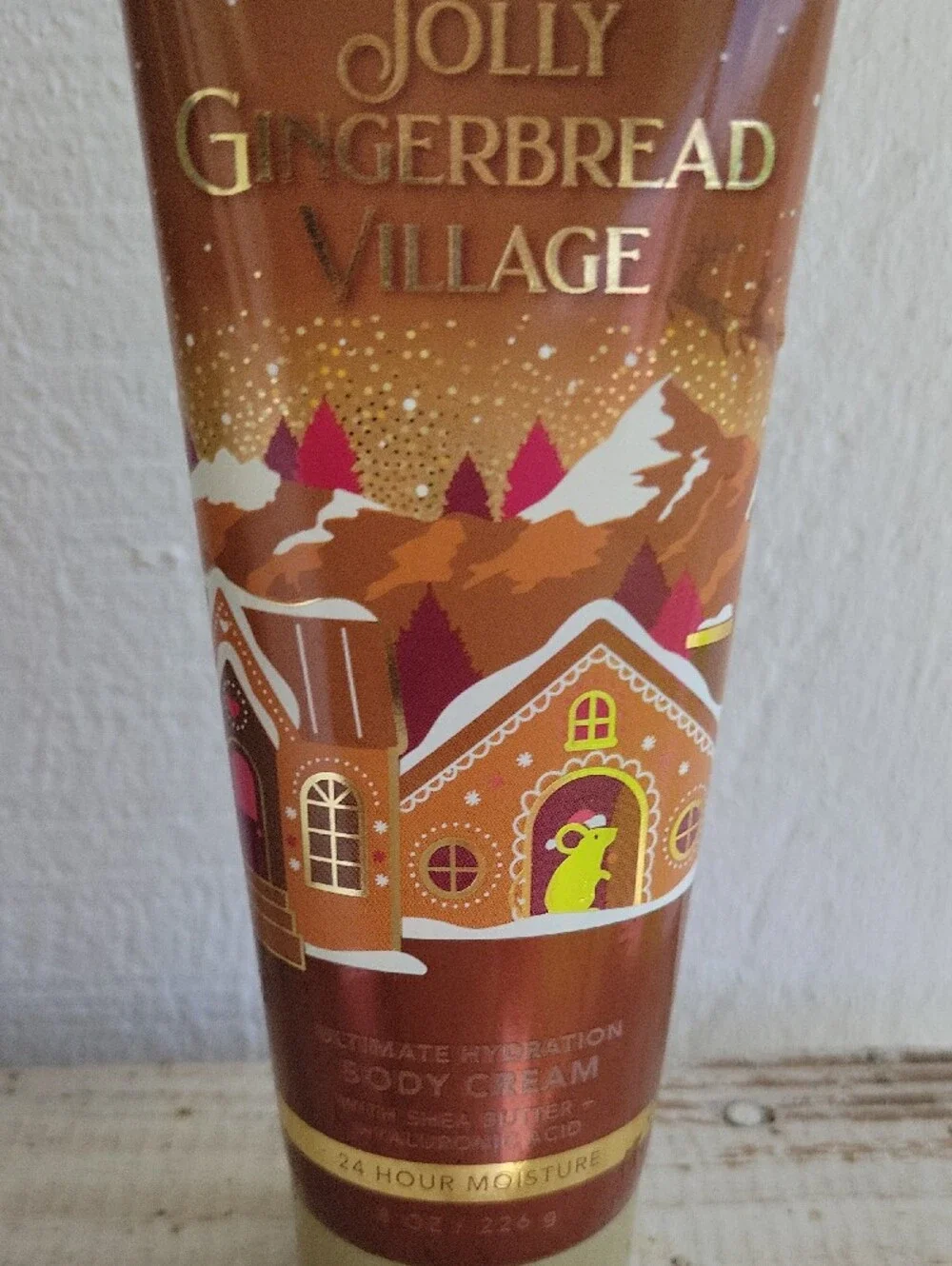 Bath & Body Works Jolly Gingerbread Village Body Cream - Brown & Gold